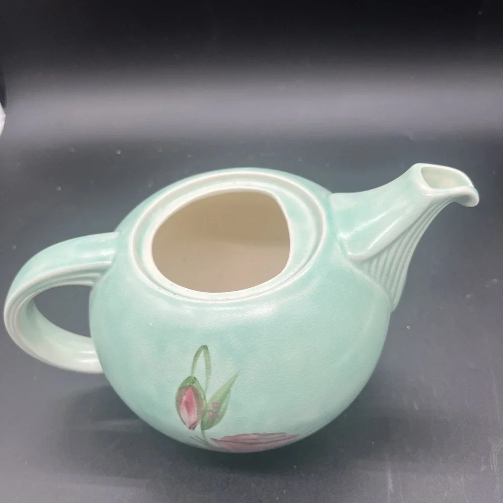 Vintage E Radford Pottery Hand Painted Floral Teapot England Art Deco Shape 340 - Picture 5 of 16